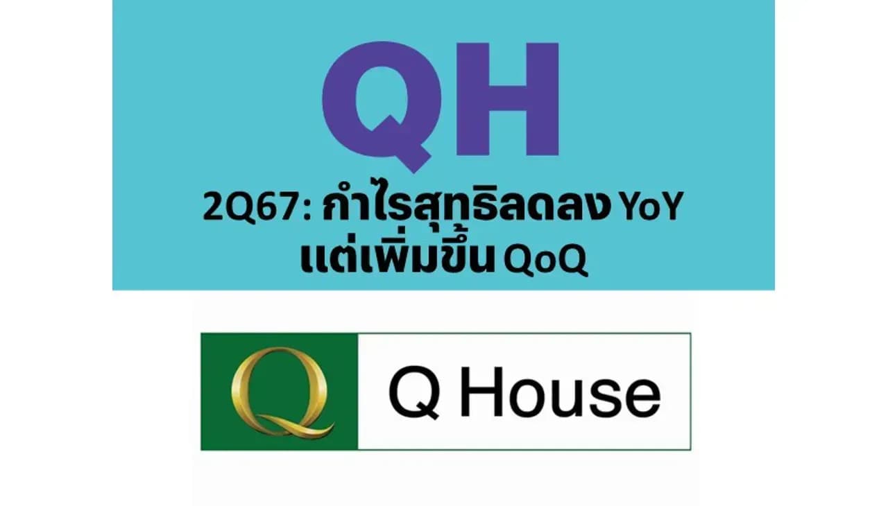QH – 2Q67: กำไรสุทธิลดลง YoY แต่เพิ่มขึ้น QoQ – UNDERPERFORM (ราคาเป้าหมาย 1.89 บาท)