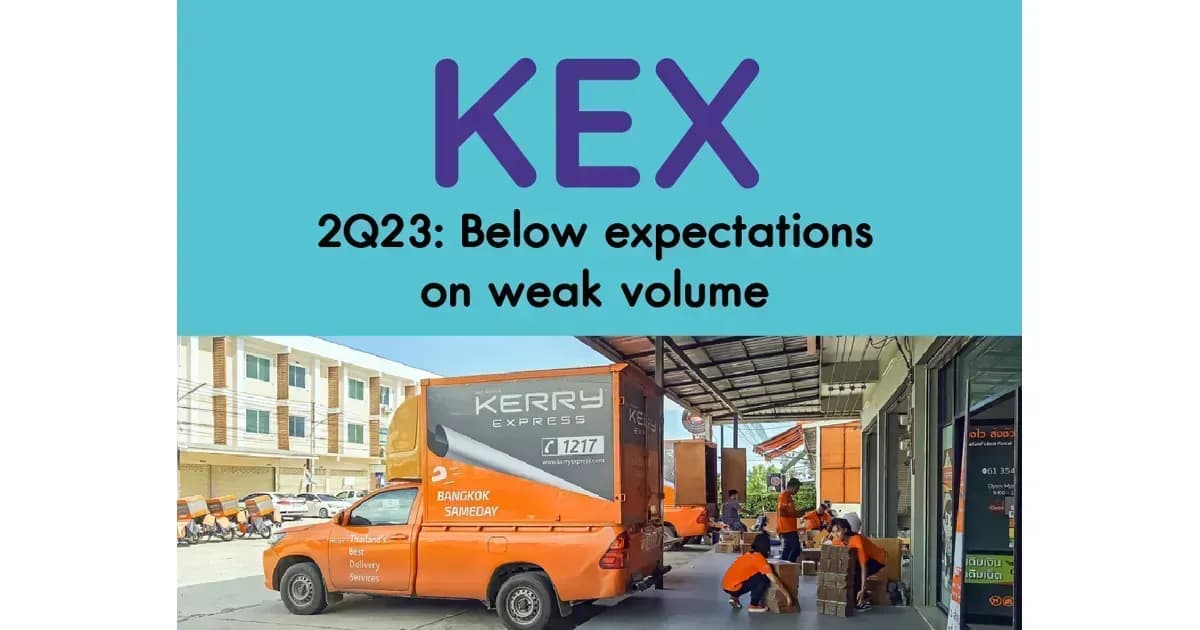 KEX – 2Q23: Below expectations on weak volume
