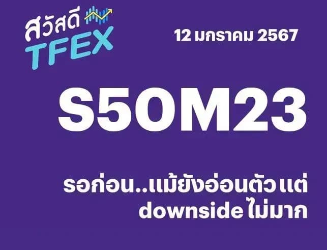 Sawasdee TFEX & Block Trade - 12/01/2024 S50H24 – รอก่อน..แม้ยังอ่อนตัว แต่ downside ไม่มาก
