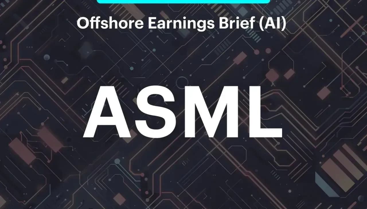 Earnings Brief - ASML Holdings รายงานงบ 3Q24 มีกำไรสุทธิเพิ่มขึ้น 32% QoQ และ 11%YoY ดีกว่าคาด