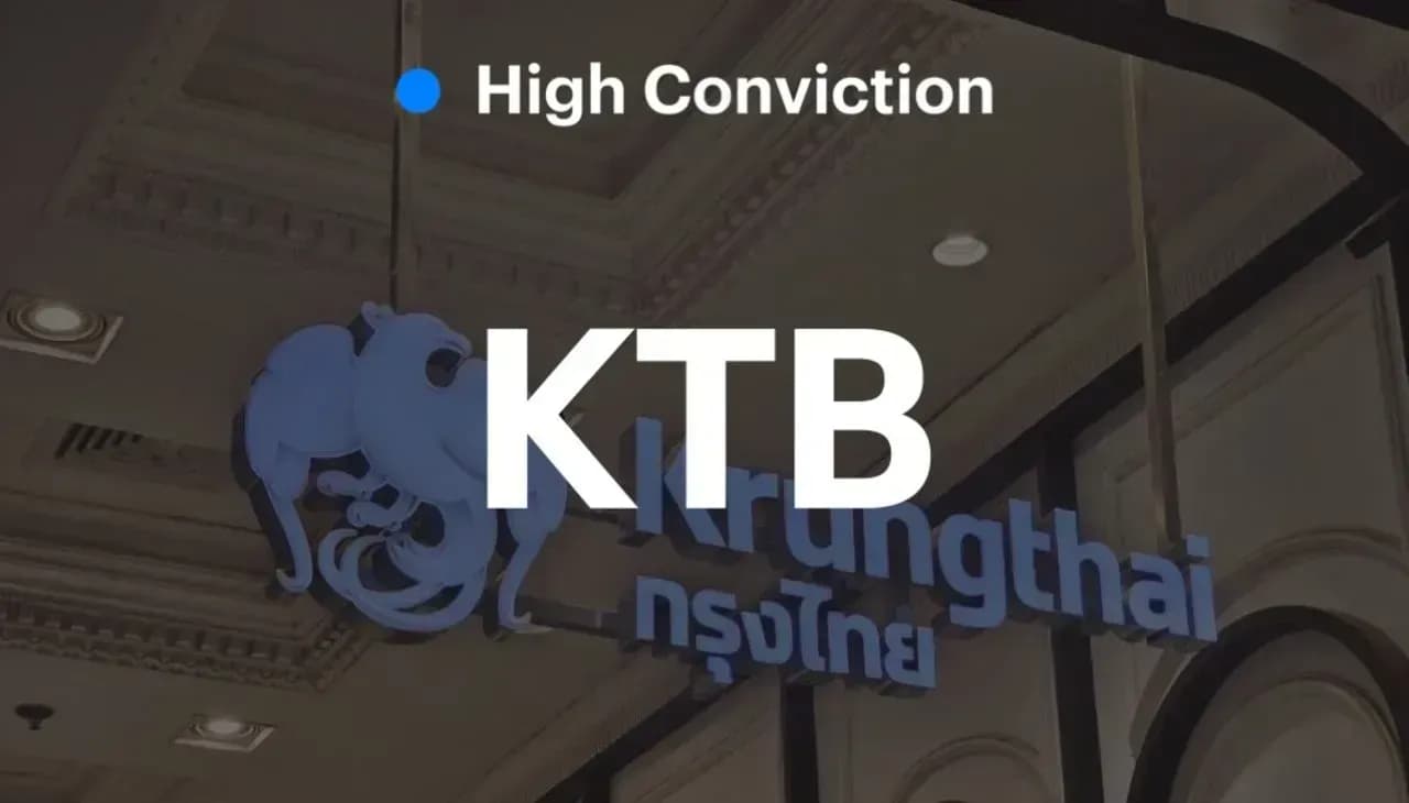 High Conviction : KTB – ฟื้นตัวและความเสี่ยงด้านคุณภาพสินทรัพย์ต่ำ – OUTPERFORM (ราคาเป้าหมาย 22 บาท)